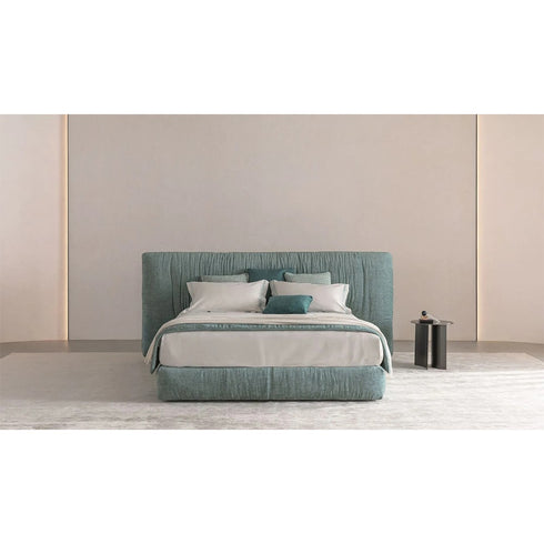 Alex Cotton Linen Fabric Wide Headboard Luxury Bed Frame